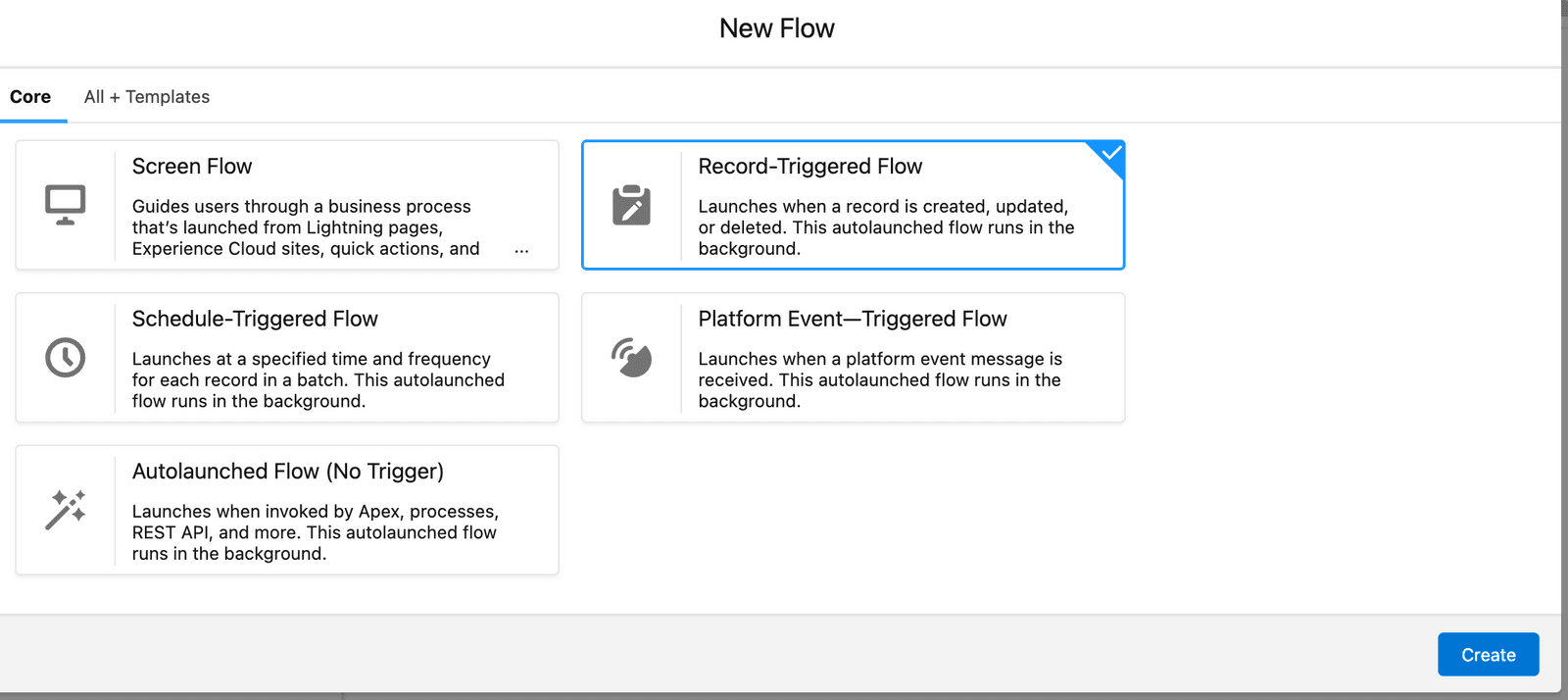 Create Record Trigerred Flow