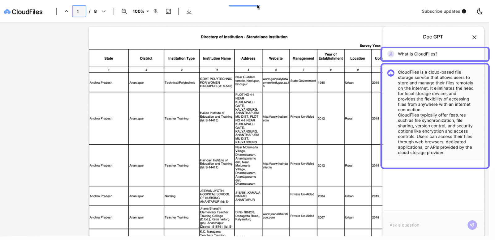 5.3. DocGPT for Google Drive Files 