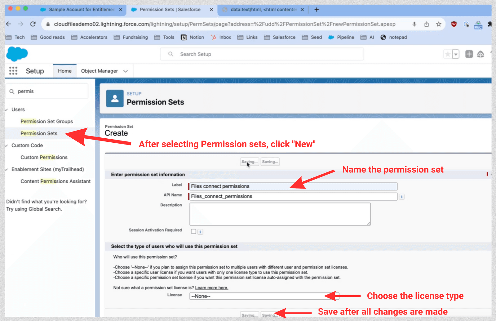 Step 2- Configure Permissions Set - create the permission set