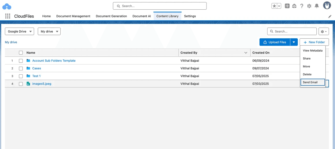 CloudFiles Content Library Widget