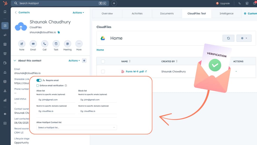 Secure secure collateral with email verification