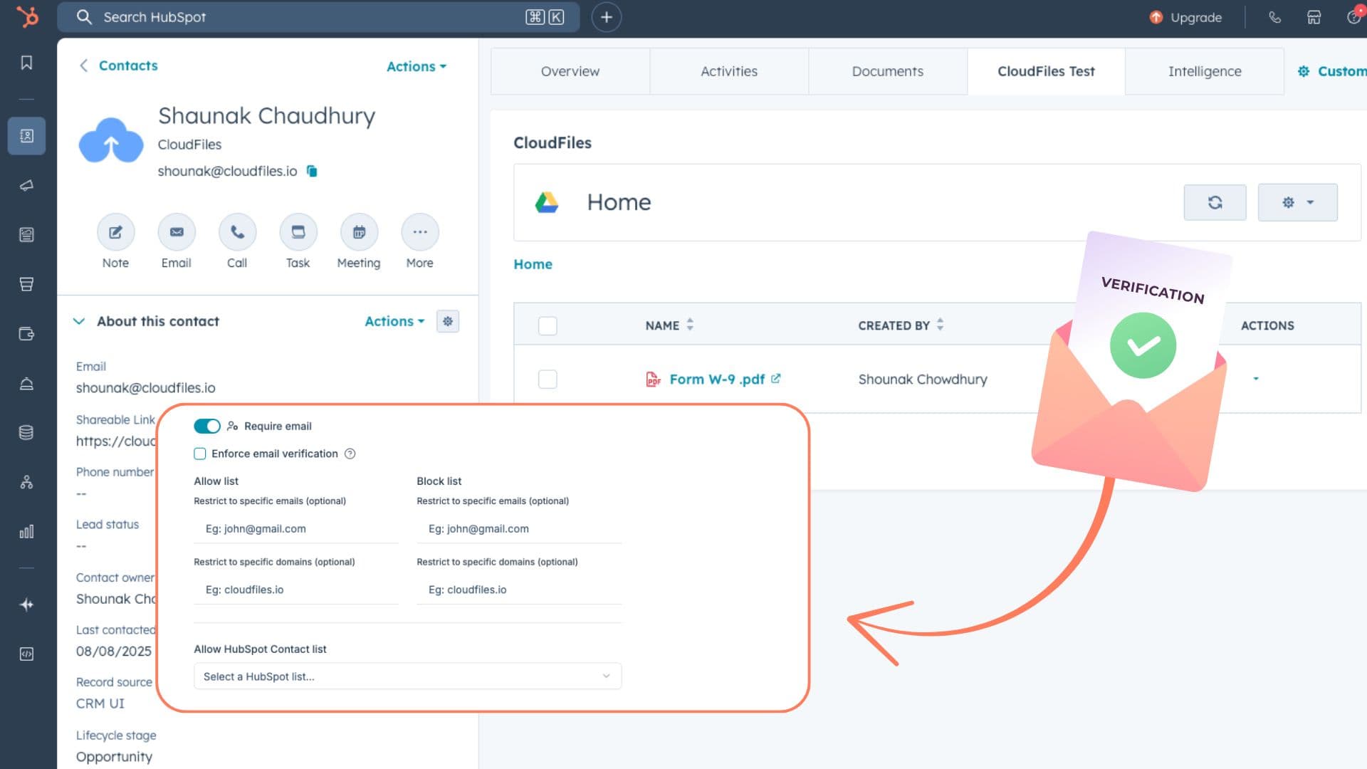Secure secure collateral with email verification