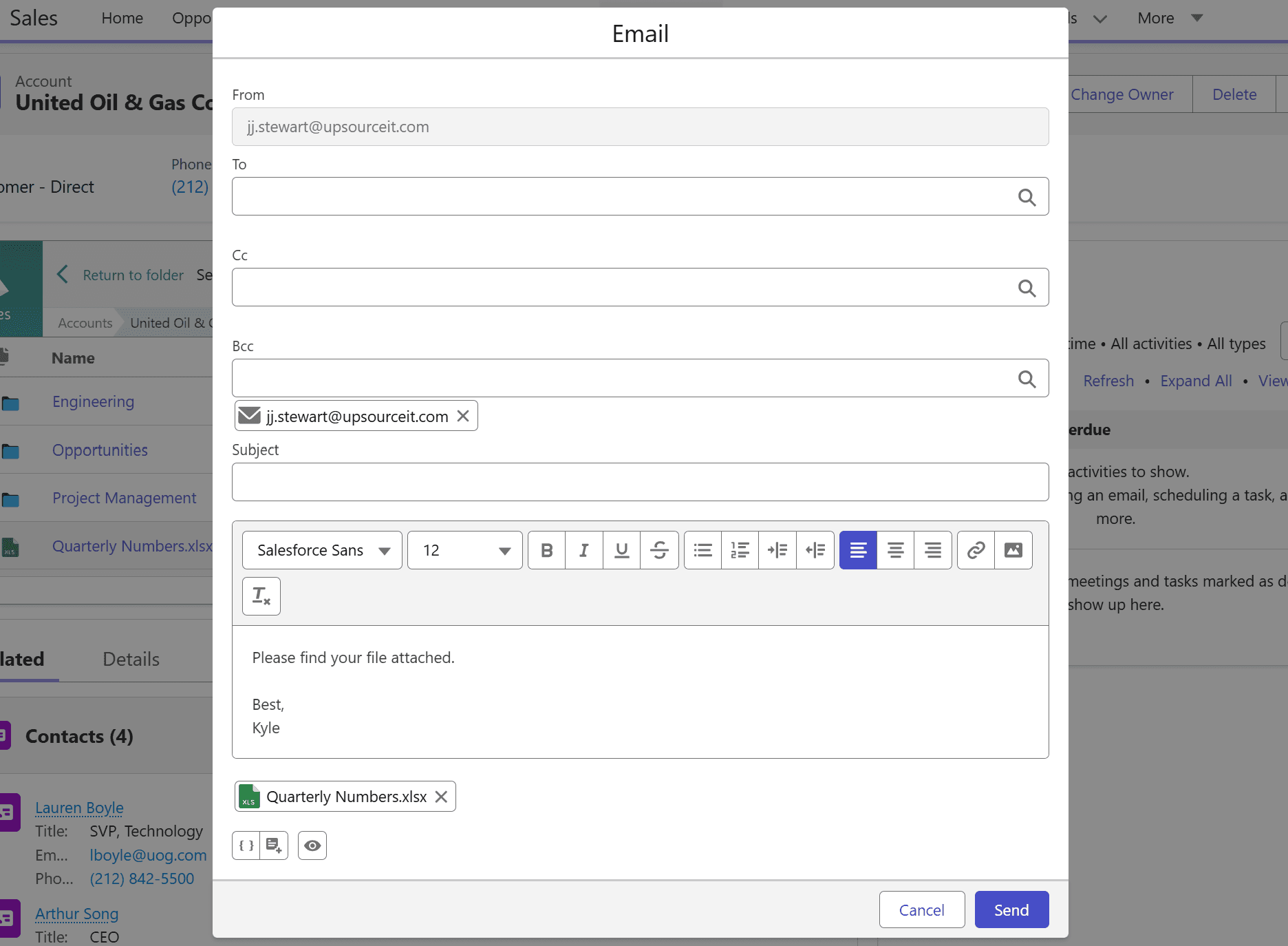 Share files or folders via Email