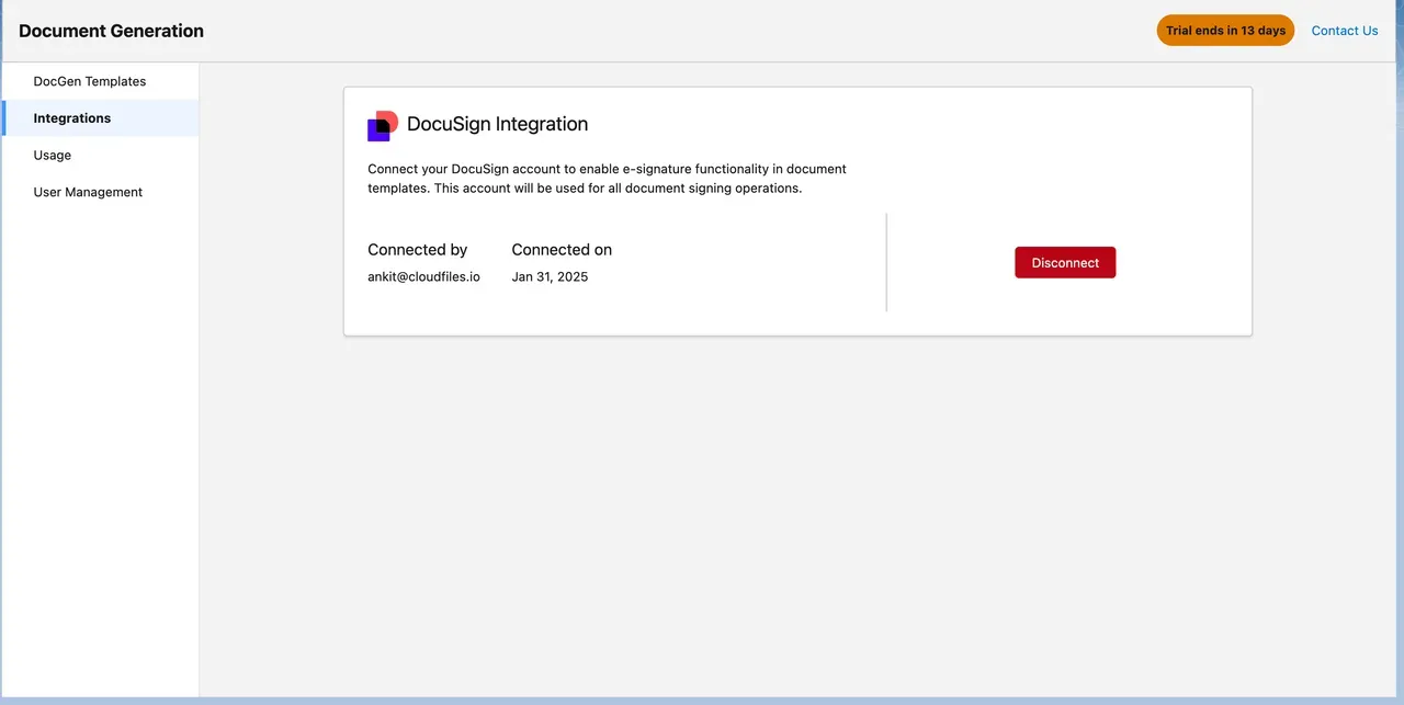 docusign integration