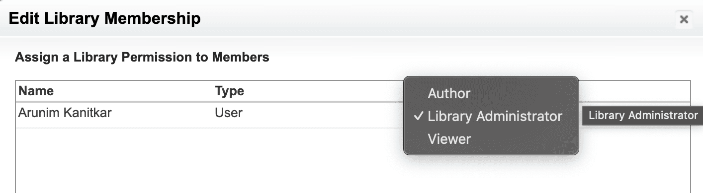 assign library permissions for members