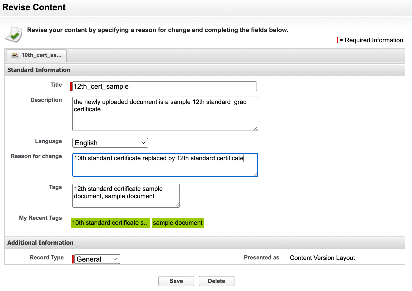 updated details of new version