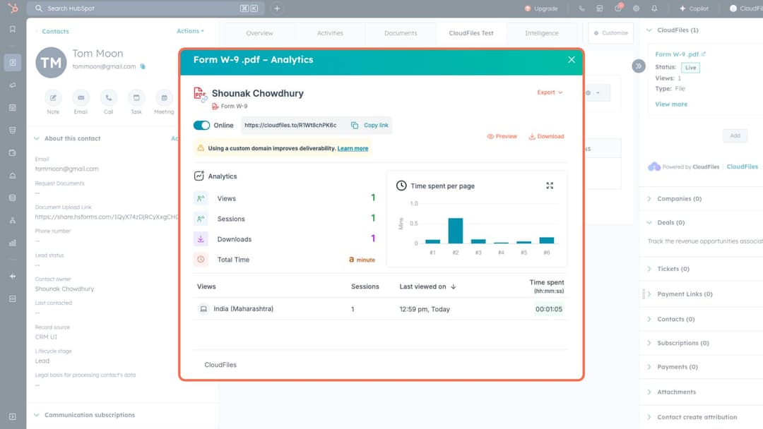Document engagement Analytics & Reporting