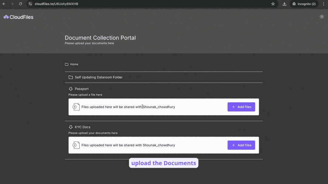 Hubspot self updating dataroom