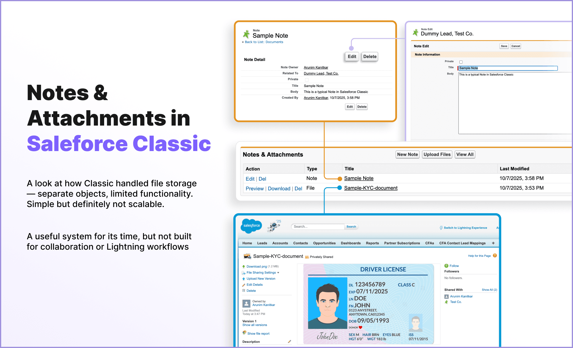 Notes & Attachments was the default way to store documents inside Salesforce - in Salesforce Classic