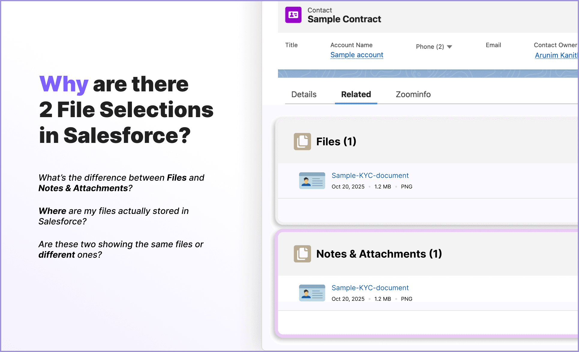 why there are 2 files widgets on Salesforce record page